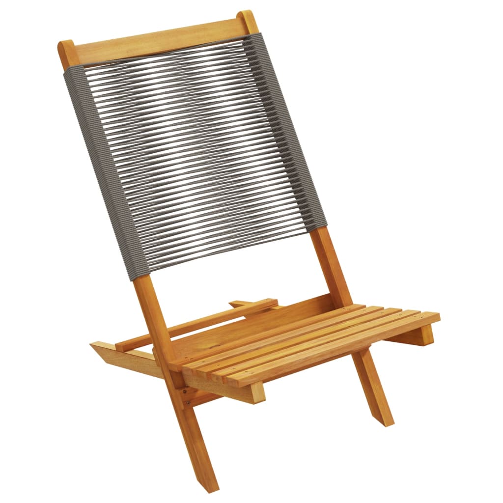 vidaXL Folding Garden Chairs 8 pcs Grey Solid Wood Acacia