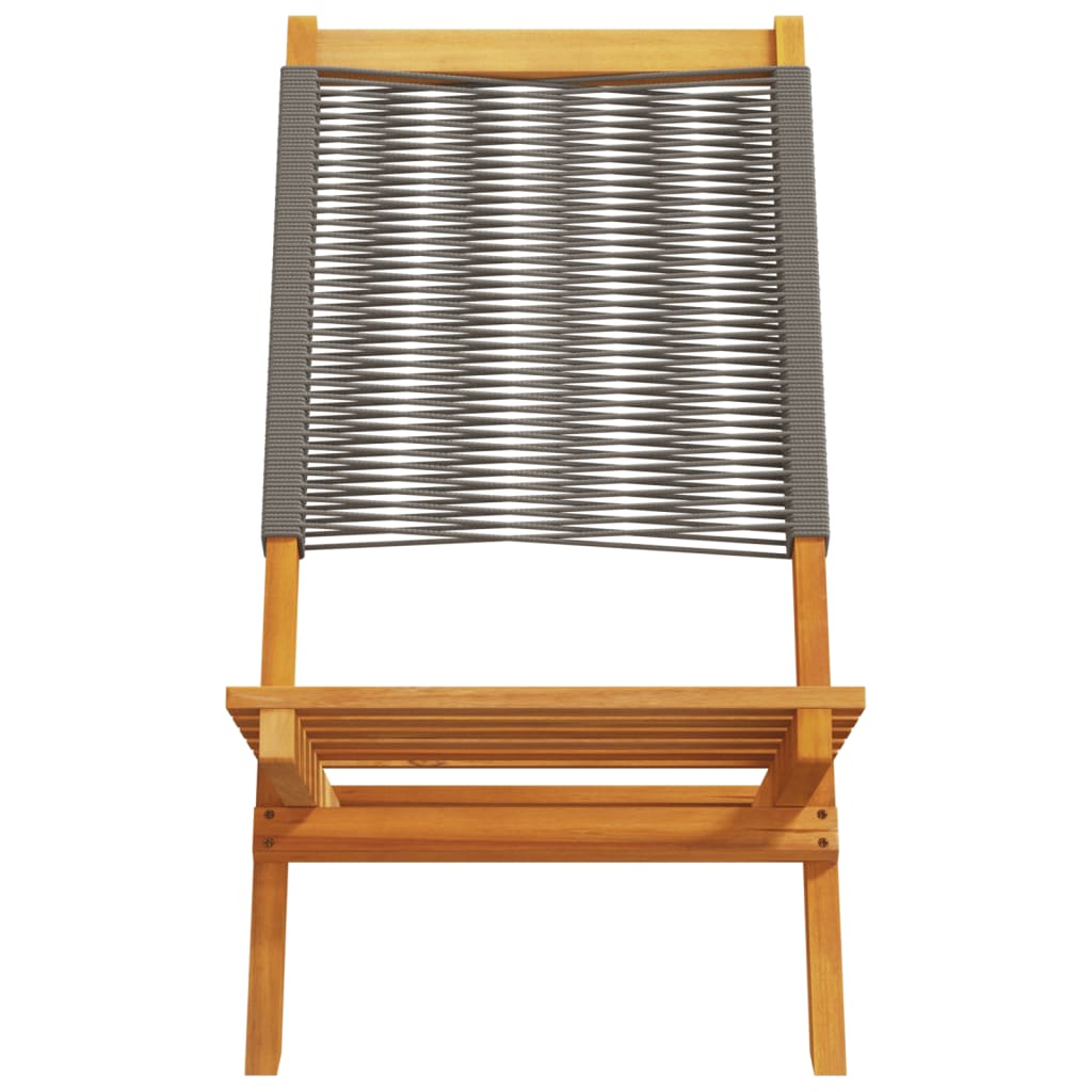 vidaXL Folding Garden Chairs 8 pcs Grey Solid Wood Acacia