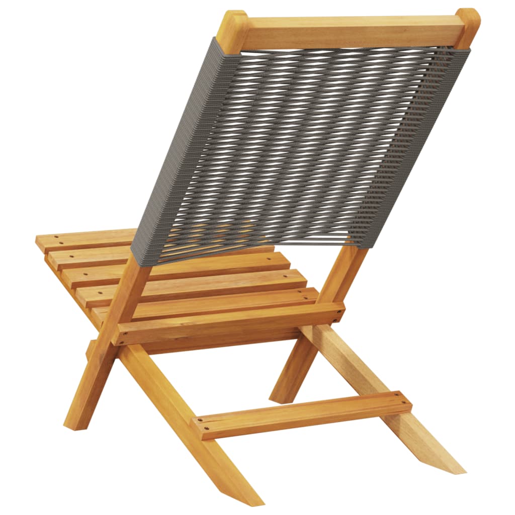 vidaXL Folding Garden Chairs 8 pcs Grey Solid Wood Acacia