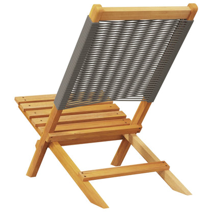 vidaXL Folding Garden Chairs 8 pcs Grey Solid Wood Acacia
