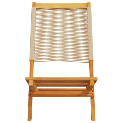 vidaXL Folding Garden Chairs 6 pcs Beige Solid Wood Acacia