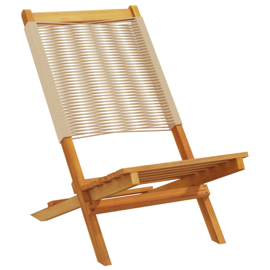 vidaXL Folding Garden Chairs 8 pcs Beige Solid Wood Acacia