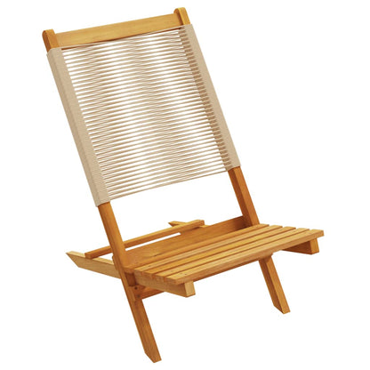 vidaXL Folding Garden Chairs 8 pcs Beige Solid Wood Acacia