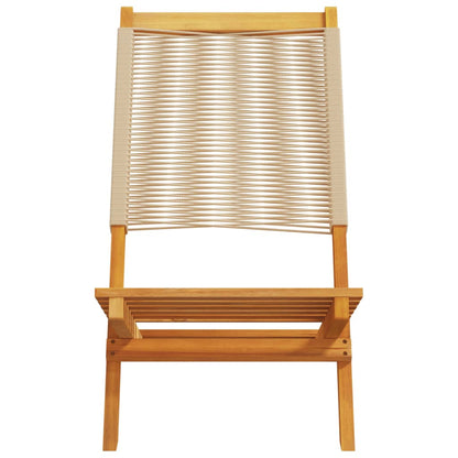 vidaXL Folding Garden Chairs 8 pcs Beige Solid Wood Acacia