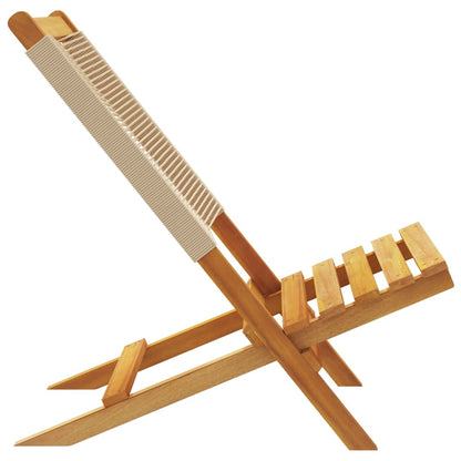 vidaXL Folding Garden Chairs 8 pcs Beige Solid Wood Acacia