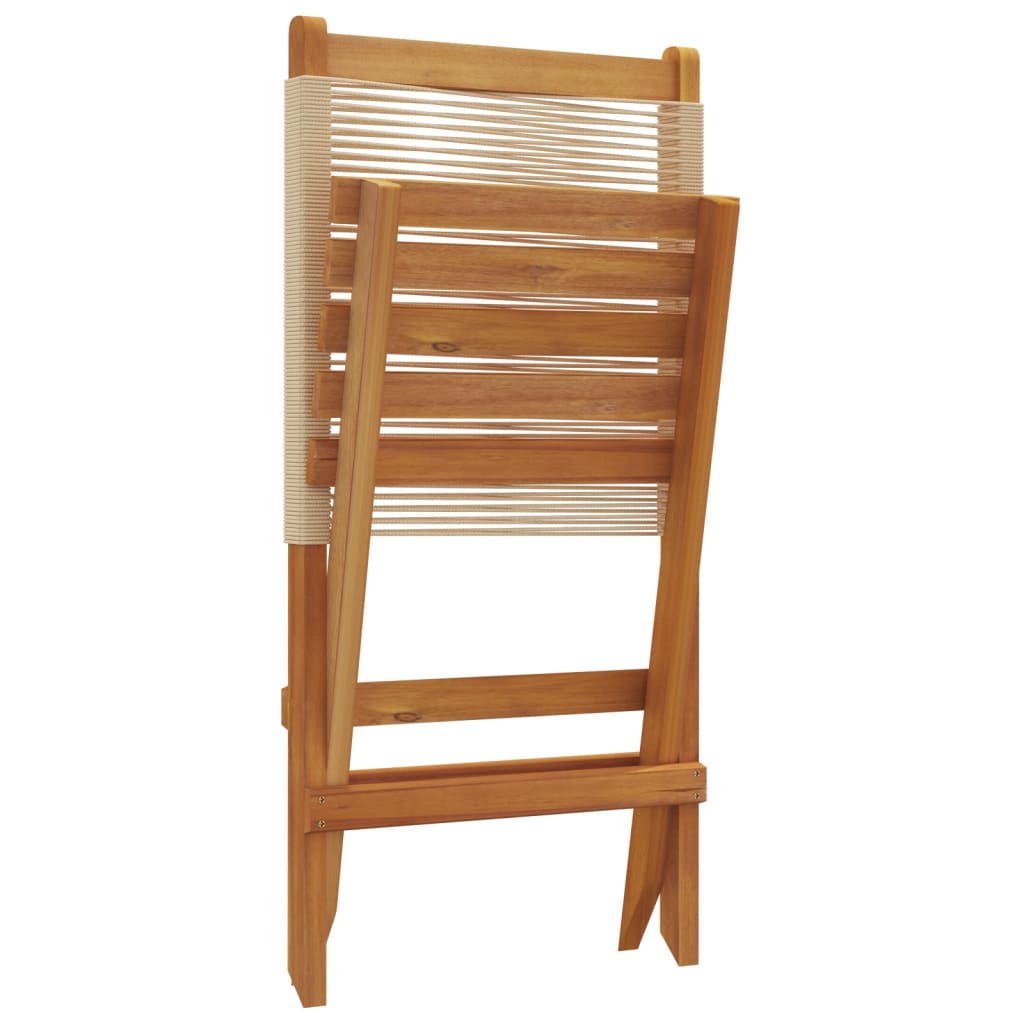 vidaXL Folding Garden Chairs 8 pcs Beige Solid Wood Acacia