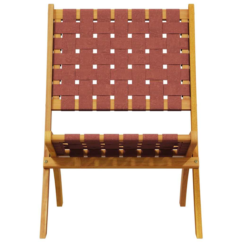 vidaXL Folding Chairs 2 pcs with Table Red Solid Wood