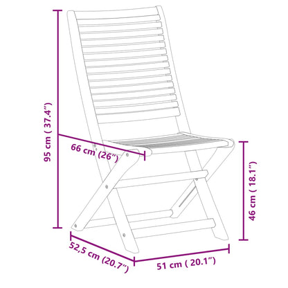 vidaXL Folding Garden Chairs 6 pcs 51x66x95 cm Solid Wood Acacia