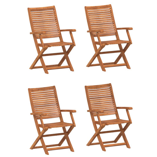 vidaXL Folding Chairs 4 pcs 57x66x95 cm Solid Wood Acacia