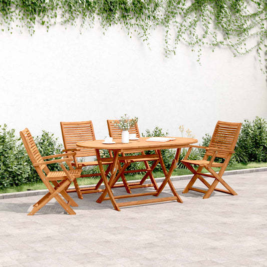 vidaXL Folding Chairs 4 pcs 57x66x95 cm Solid Wood Acacia