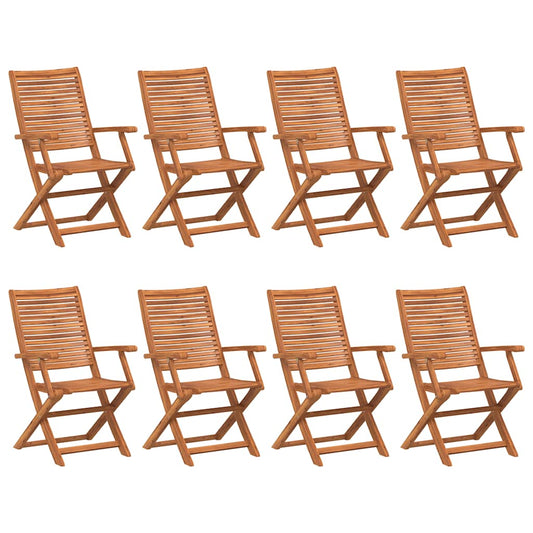 vidaXL Folding Chairs 8 pcs 57x66x95 cm Solid Wood Acacia