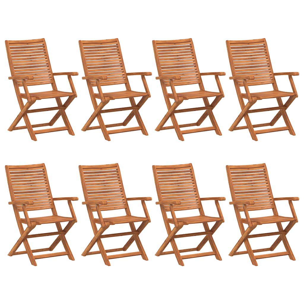 vidaXL Folding Chairs 8 pcs 57x66x95 cm Solid Wood Acacia