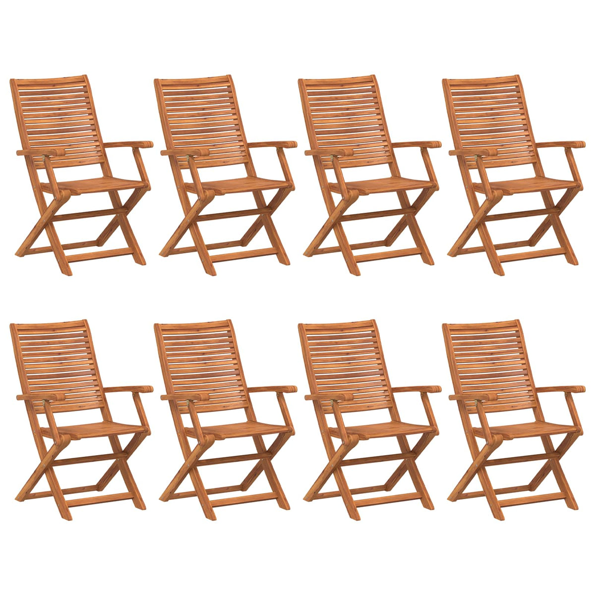 vidaXL Folding Chairs 8 pcs 57x66x95 cm Solid Wood Acacia