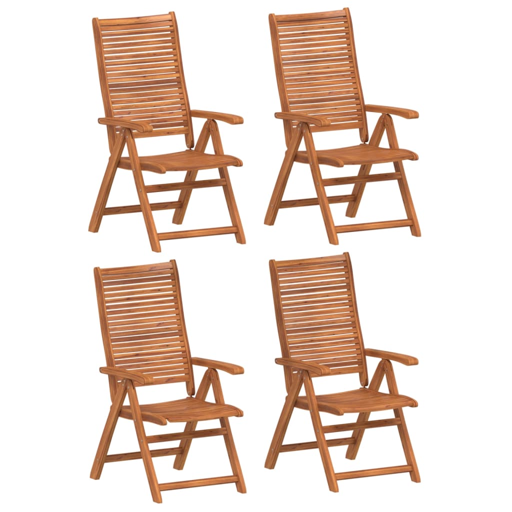 vidaXL Reclining Folding Chairs 4 pcs 56x72x107 cm Solid Wood Acacia