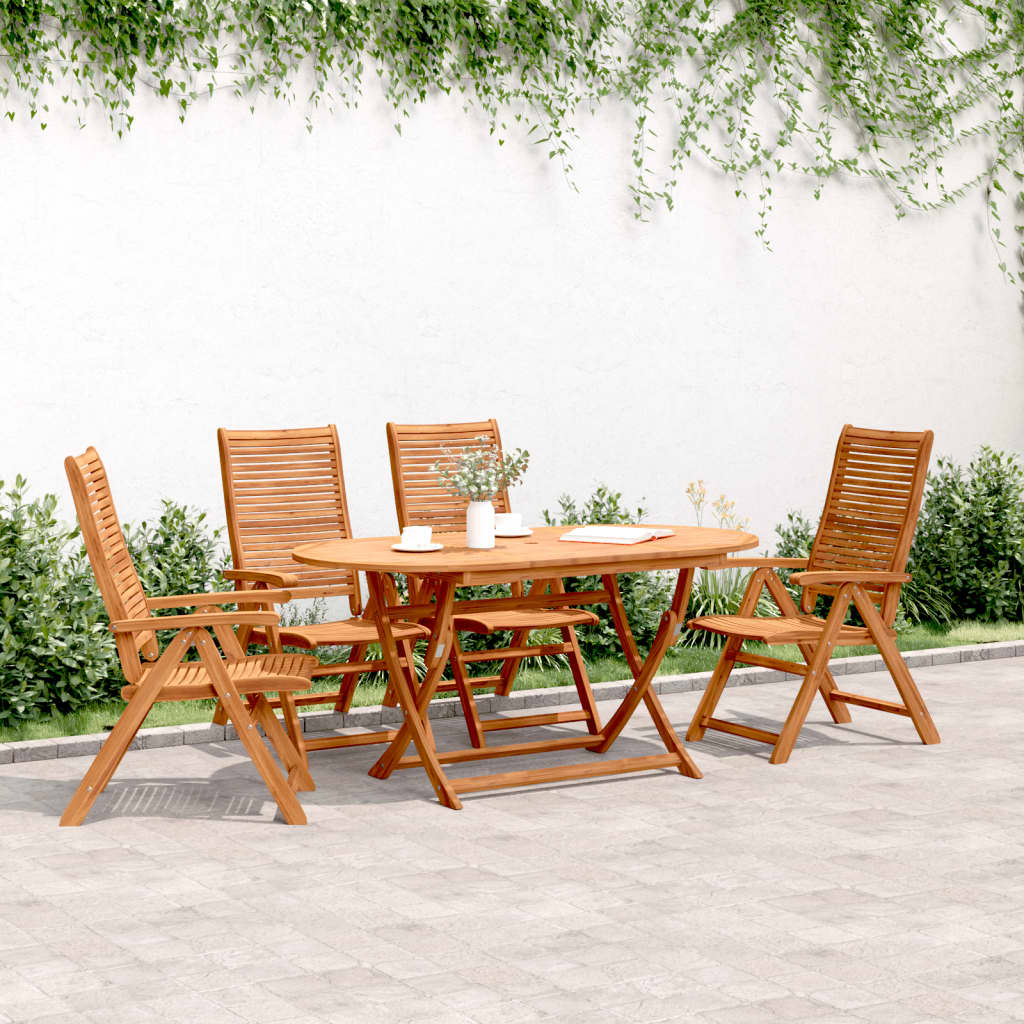 vidaXL Reclining Folding Chairs 4 pcs 56x72x107 cm Solid Wood Acacia