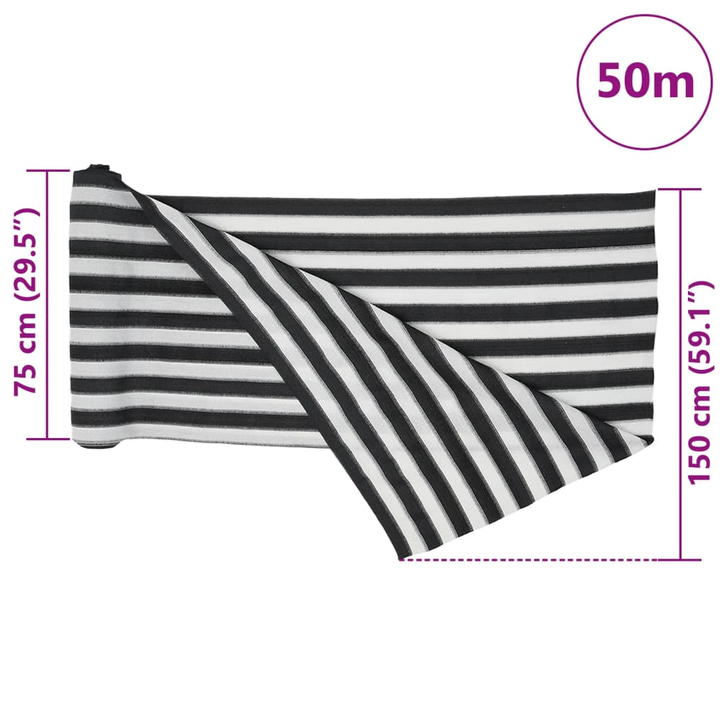 vidaXL Privacy Net Anthracite and White 1,5x50 m HDPE 75 g/m²