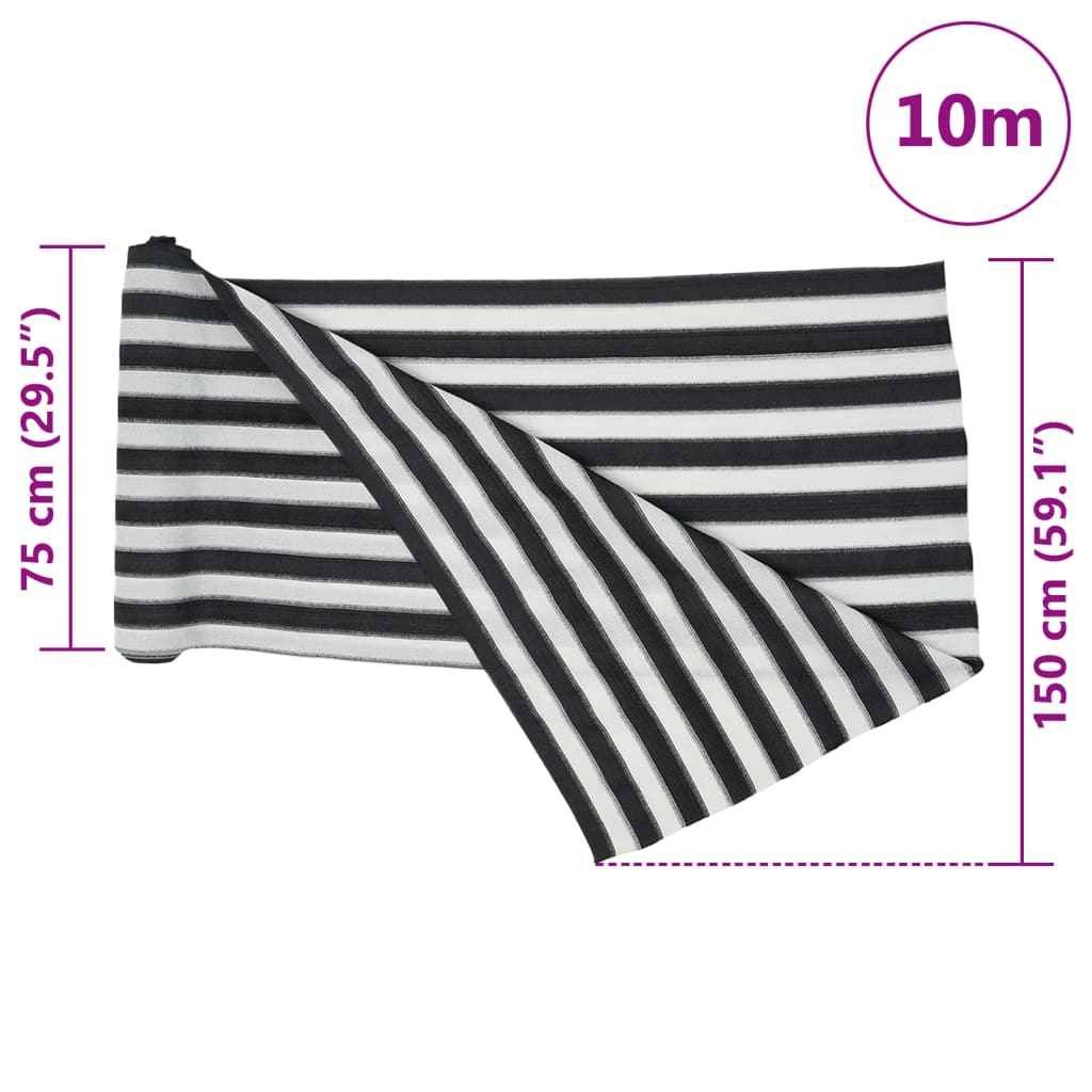 vidaXL Privacy Net Anthracite and White 1.5x10 m HDPE 150 g/m²