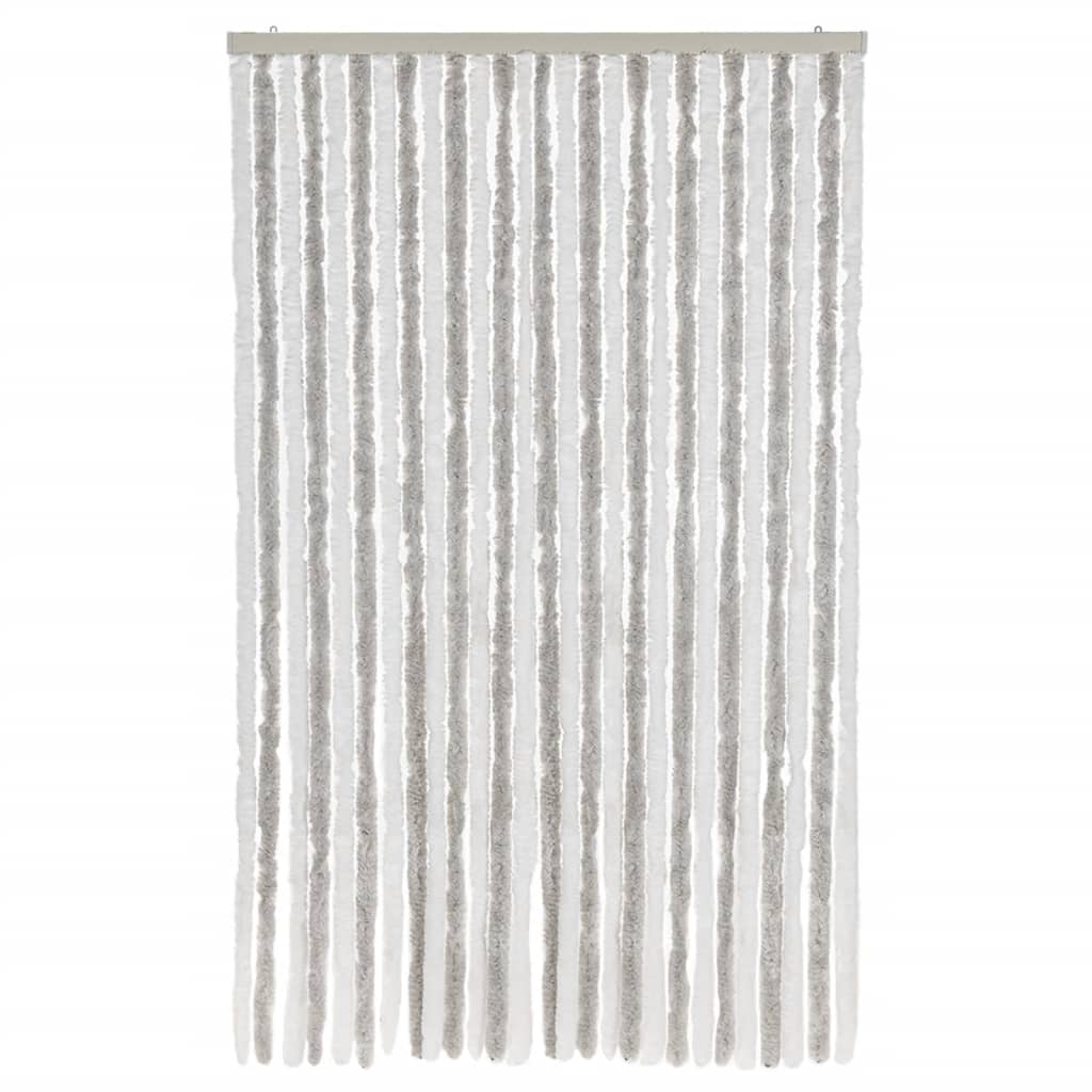 vidaXL Fly Curtain Light Grey and White 118x220 cm Chenille