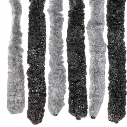 vidaXL Fly Curtain Grey and Black 118x220 cm Chenille