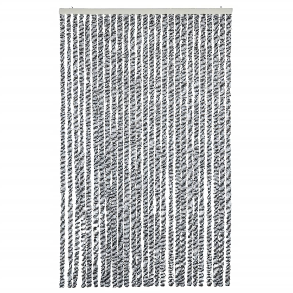 vidaXL Fly Curtain Grey and Black and White 118x220 cm Chenille