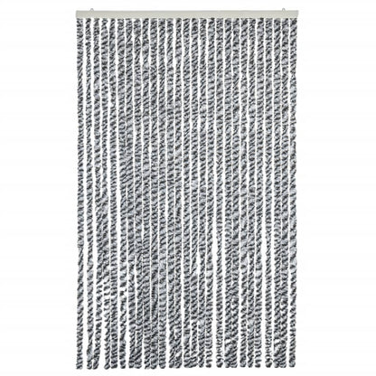 vidaXL Fly Curtain Grey and Black and White 118x220 cm Chenille