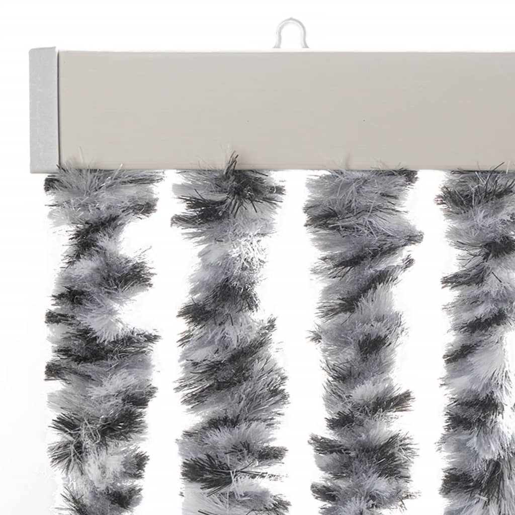 vidaXL Fly Curtain Grey and Black and White 118x220 cm Chenille