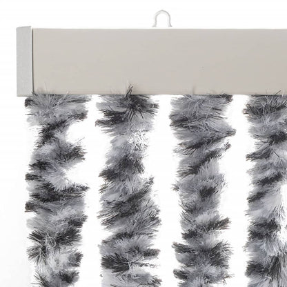 vidaXL Fly Curtain Grey and Black and White 118x220 cm Chenille