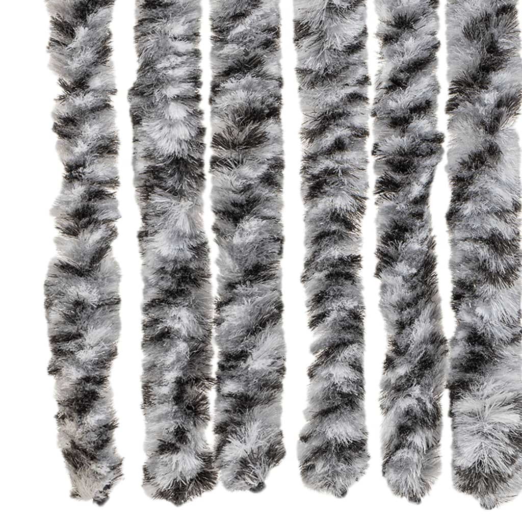 vidaXL Fly Curtain Grey and Black and White 118x220 cm Chenille