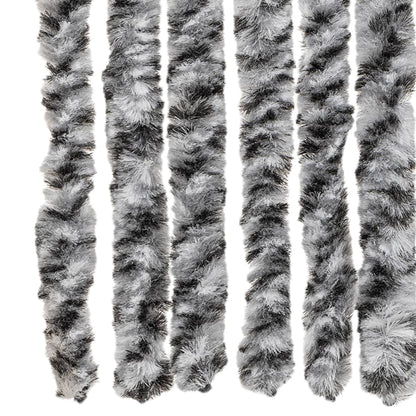 vidaXL Fly Curtain Grey and Black and White 118x220 cm Chenille