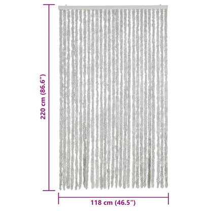 vidaXL Fly Curtain Grey 118x220 cm Chenille