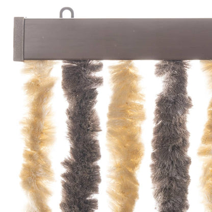vidaXL Fly Curtain Dark Brown and Beige 118x220 cm Chenille