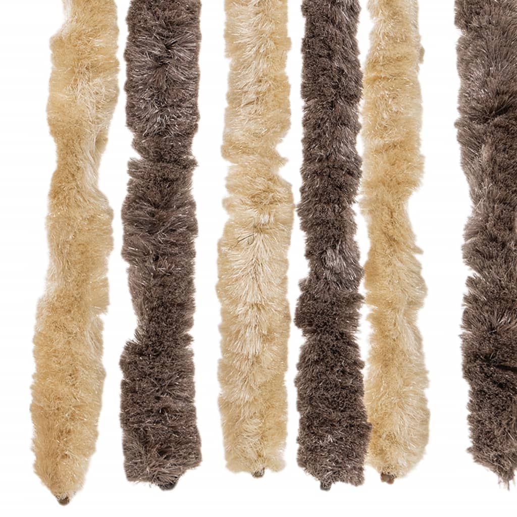 vidaXL Fly Curtain Dark Brown and Beige 118x220 cm Chenille
