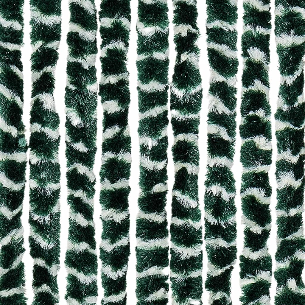 vidaXL Fly Curtain Green and White 118x220 cm Chenille