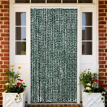 vidaXL Fly Curtain Green and White 118x220 cm Chenille