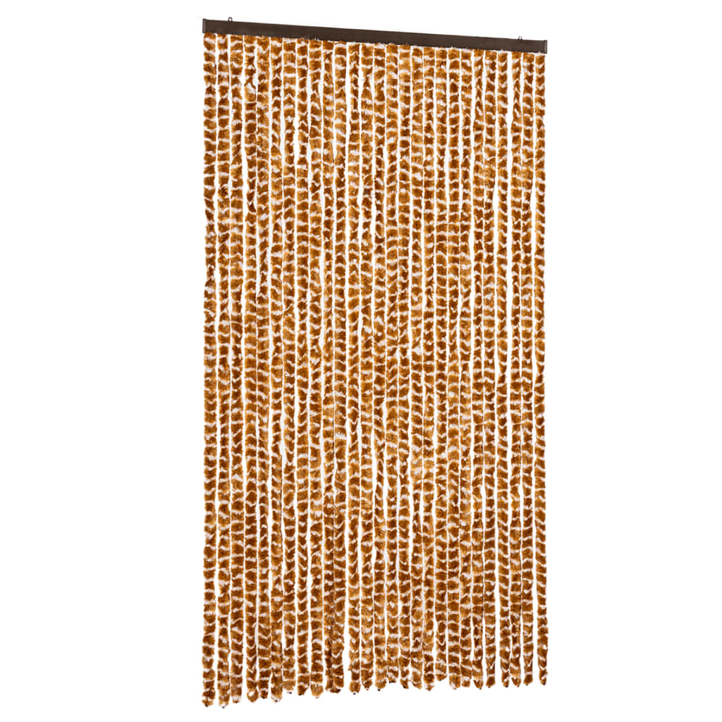 vidaXL Fly Curtain Ochre and White 118x220 cm Chenille