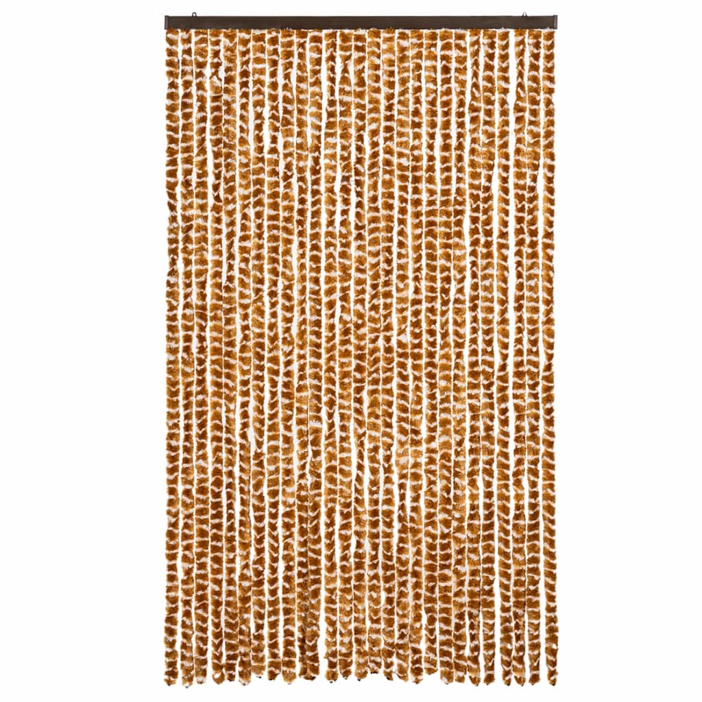 vidaXL Fly Curtain Ochre and White 118x220 cm Chenille