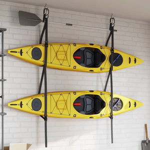 vidaXL Double Kayak Storage Straps with Paddle Clips 50 kg