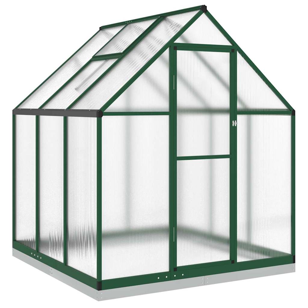 vidaXL Greenhouse with Base Frame Green 169x169x202 cm Aluminium