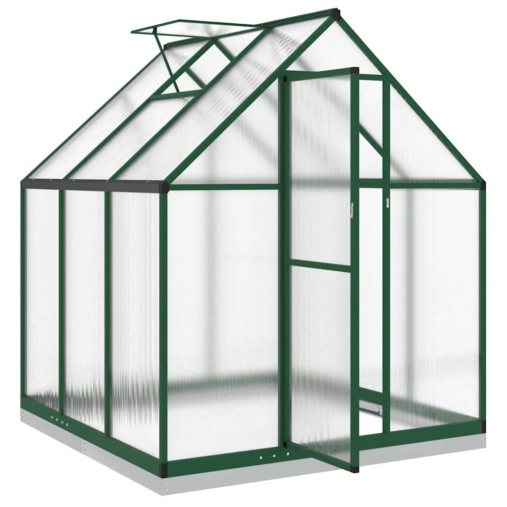 vidaXL Greenhouse with Base Frame Green 169x169x202 cm Aluminium