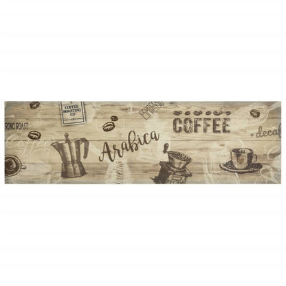 vidaXL Kitchen Rug Washable Coffee Brown 45x150 cm Velvet