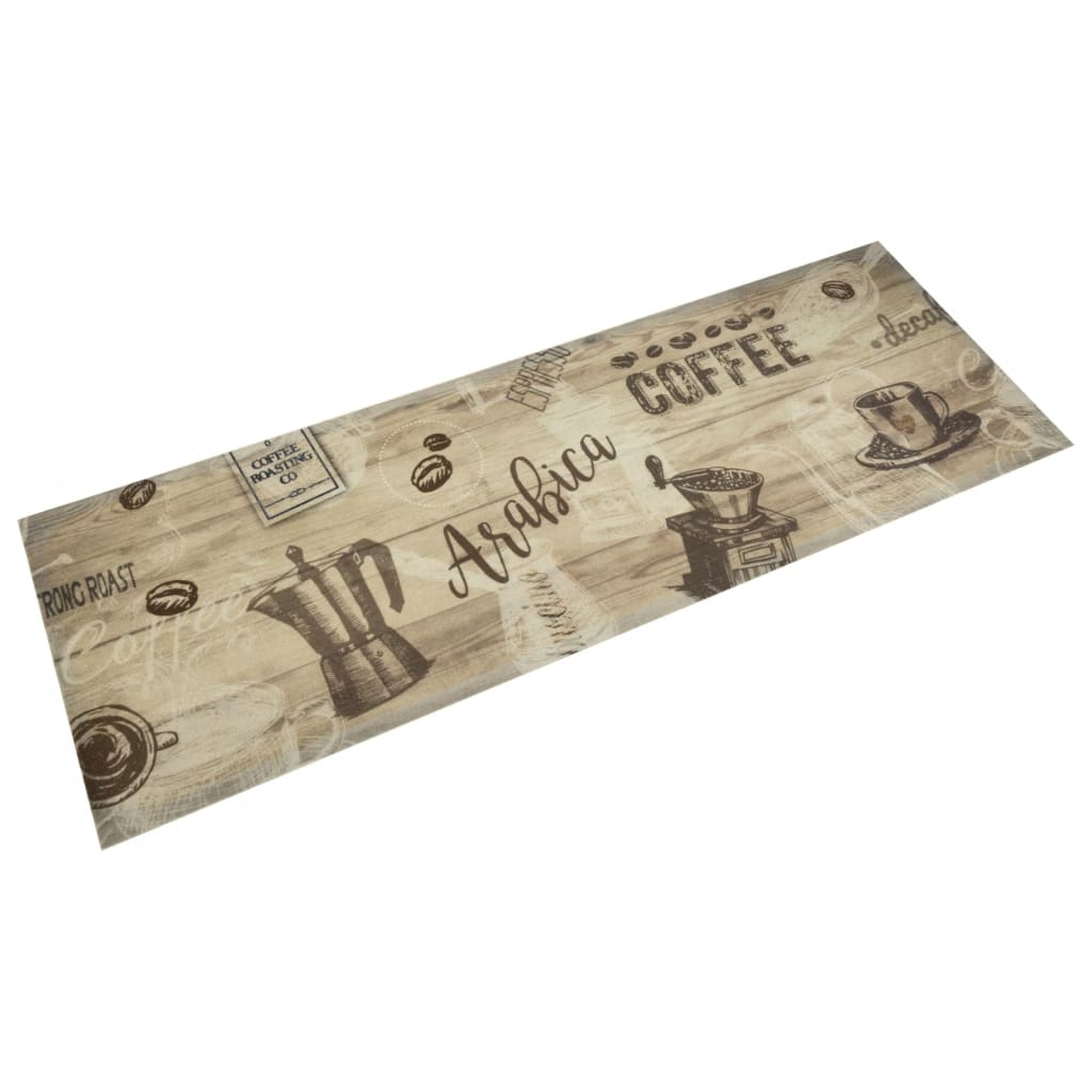 vidaXL Kitchen Rug Washable Coffee Brown 60x180 cm Velvet