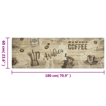 vidaXL Kitchen Rug Washable Coffee Brown 60x180 cm Velvet
