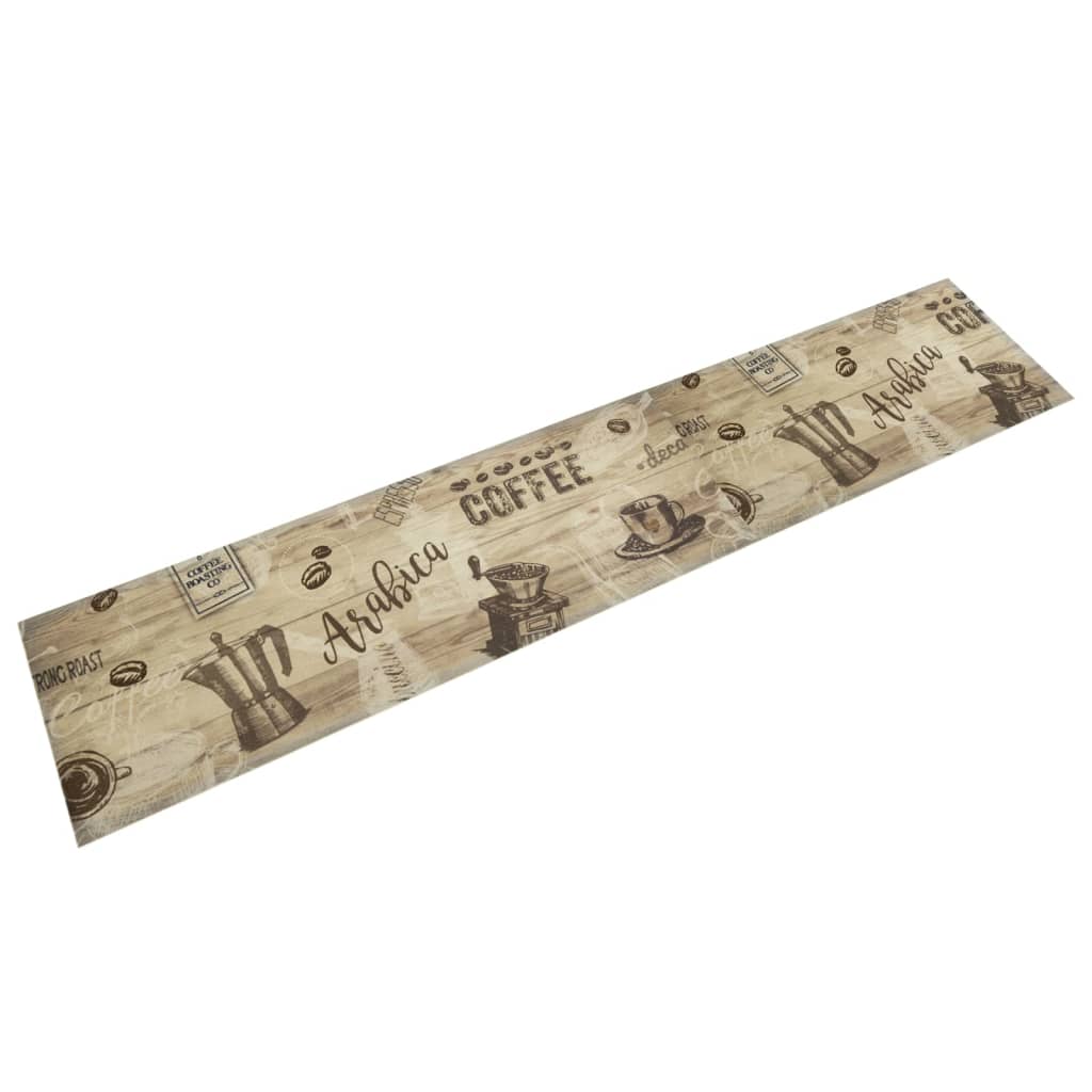 vidaXL Kitchen Rug Washable Coffee Brown 60x300 cm Velvet