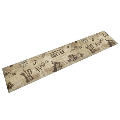 vidaXL Kitchen Rug Washable Coffee Brown 60x300 cm Velvet