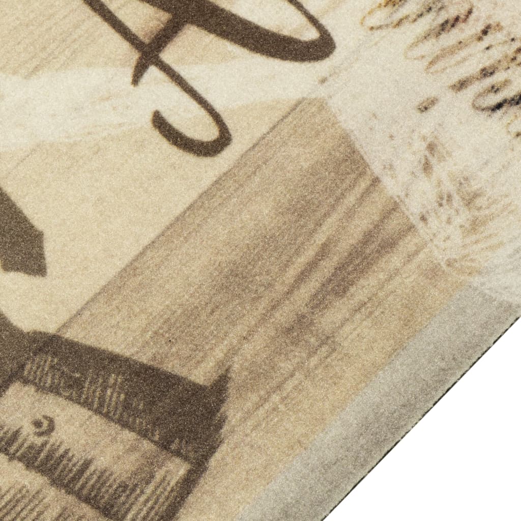 vidaXL Kitchen Rug Washable Coffee Brown 60x300 cm Velvet