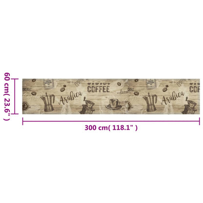 vidaXL Kitchen Rug Washable Coffee Brown 60x300 cm Velvet