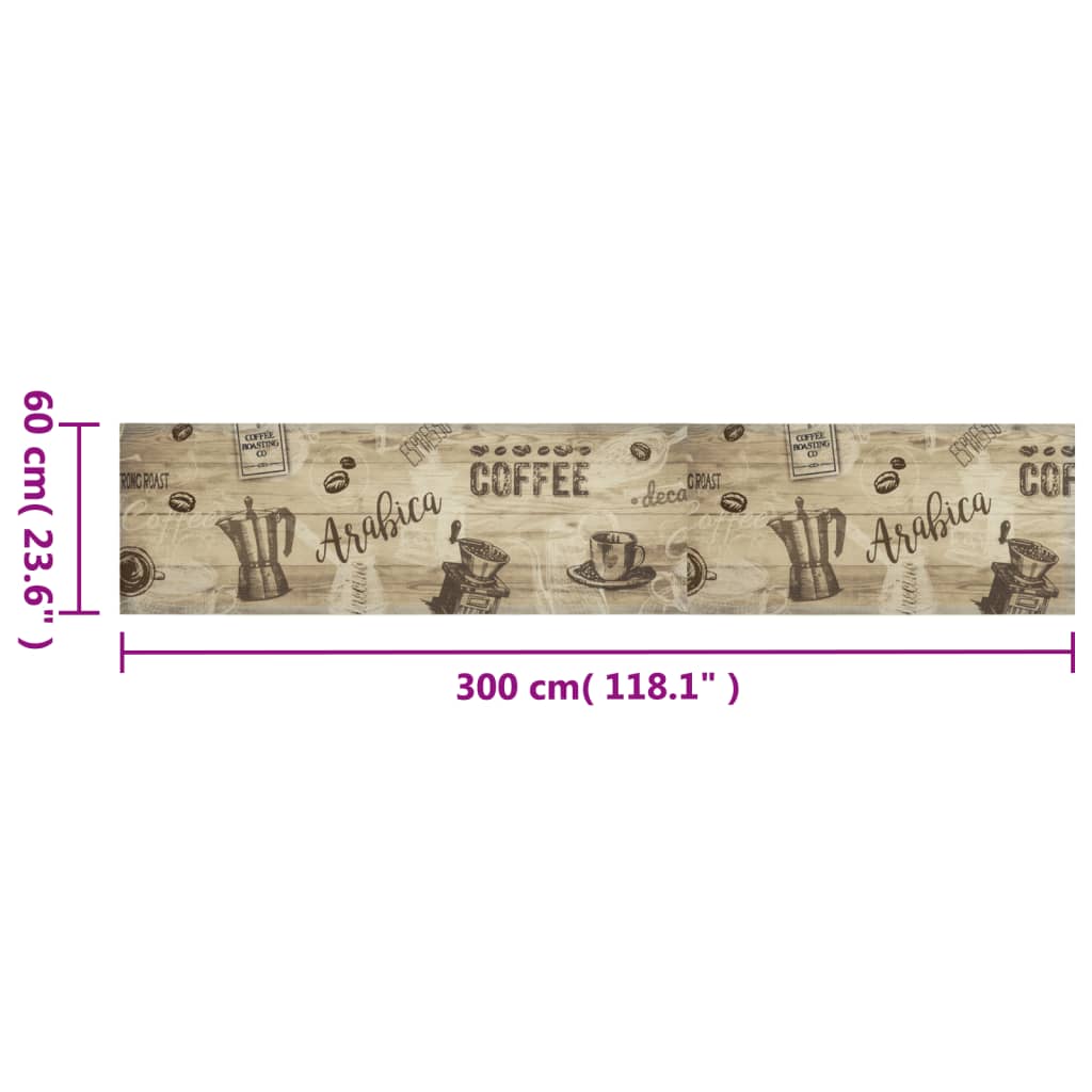 vidaXL Kitchen Rug Washable Coffee Brown 60x300 cm Velvet