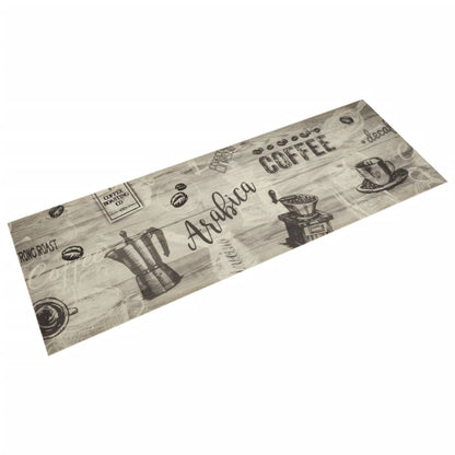vidaXL Kitchen Rug Washable Coffee Grey 60x180 cm Velvet