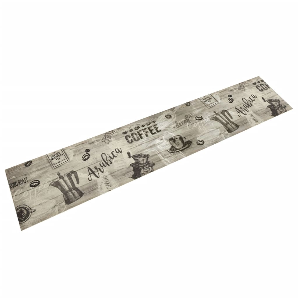 vidaXL Kitchen Rug Washable Coffee Grey 60x300 cm Velvet
