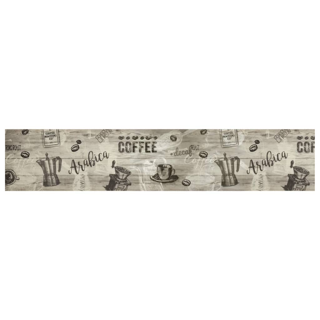 vidaXL Kitchen Rug Washable Coffee Grey 60x300 cm Velvet